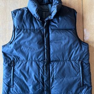 Banana Republic Black Quilted Vest with High Collar